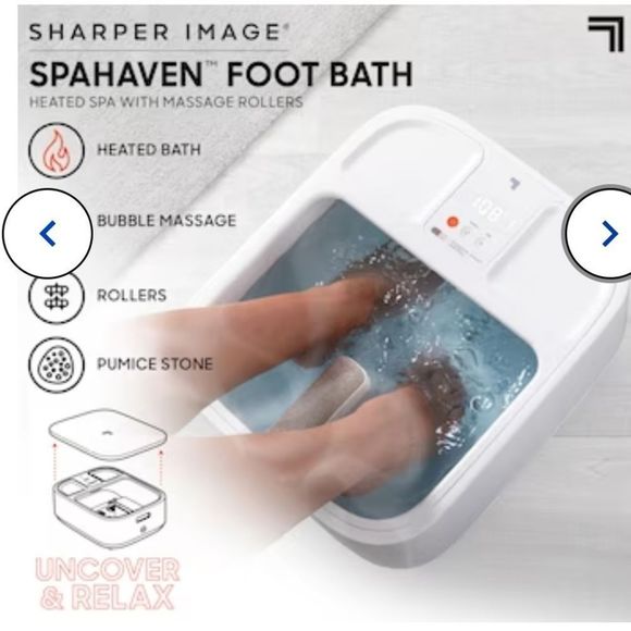 Sharper Image SpaHaven Heated w/Massage Rollers Foot Bath - Picture 2 of 16